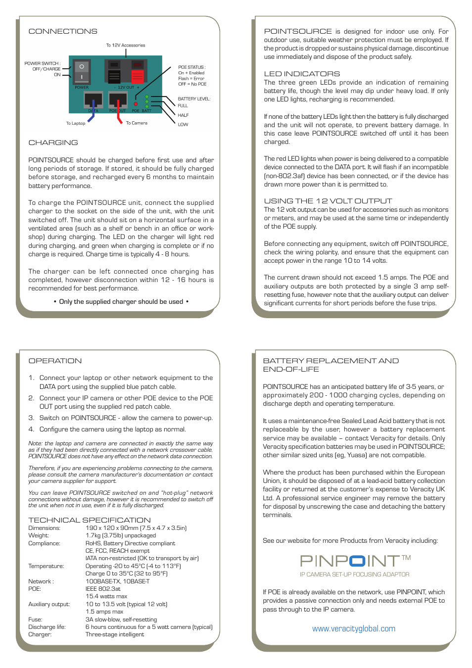 Veracity POINTSOURCE User Manual | Page 2 / 2