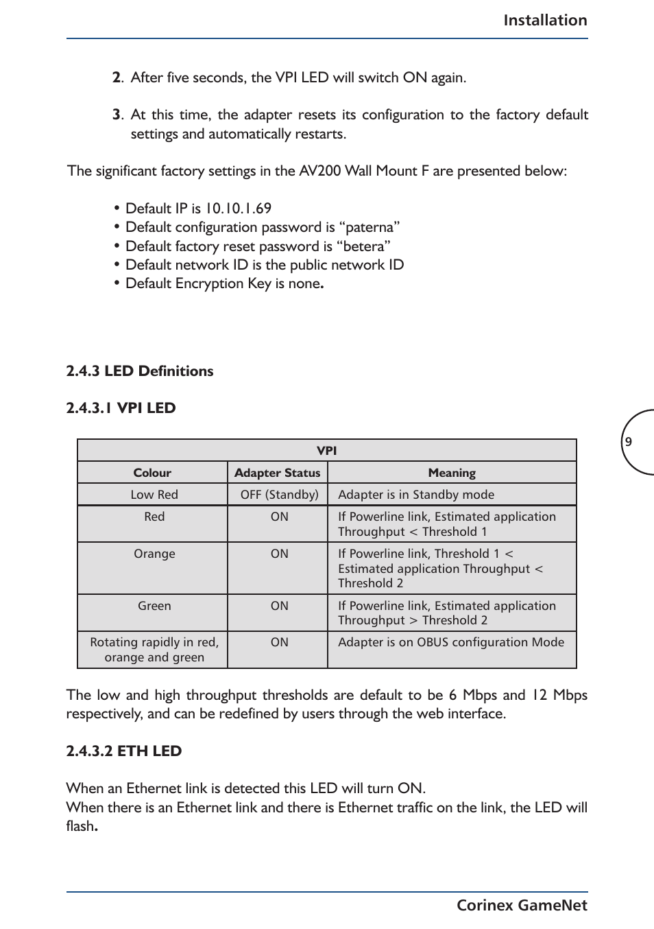 Corinex Global Corinex GameNet User Manual | Page 11 / 47