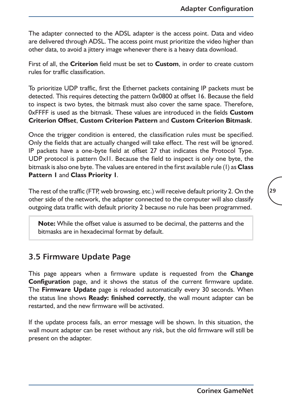 5 firmware update page | Corinex Global Corinex GameNet User Manual | Page 31 / 47
