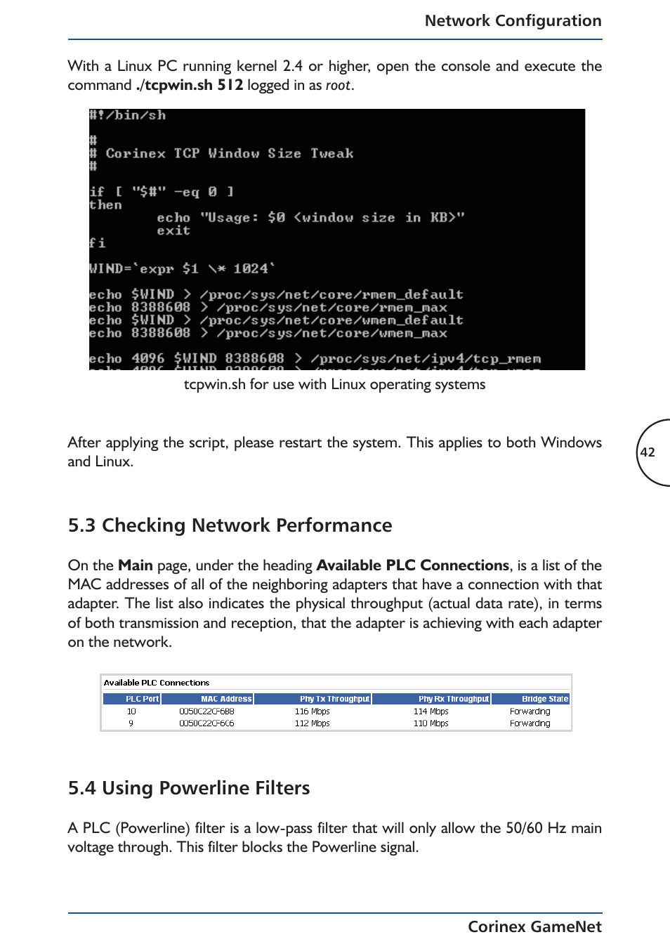 4 using powerline filters, 3 checking network performance | Corinex Global Corinex GameNet User Manual | Page 44 / 47