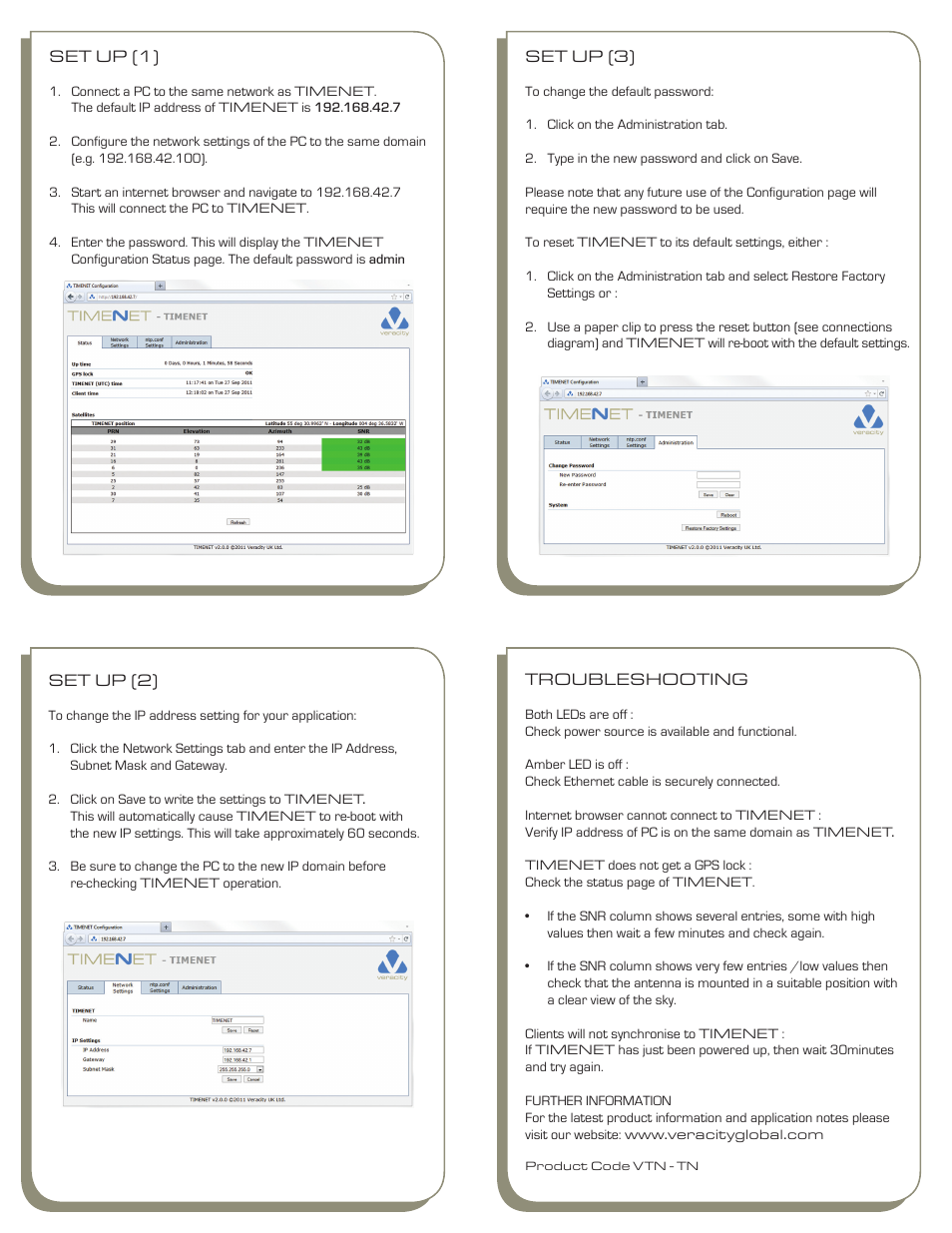 Veracity TIMENET User Manual | Page 2 / 2