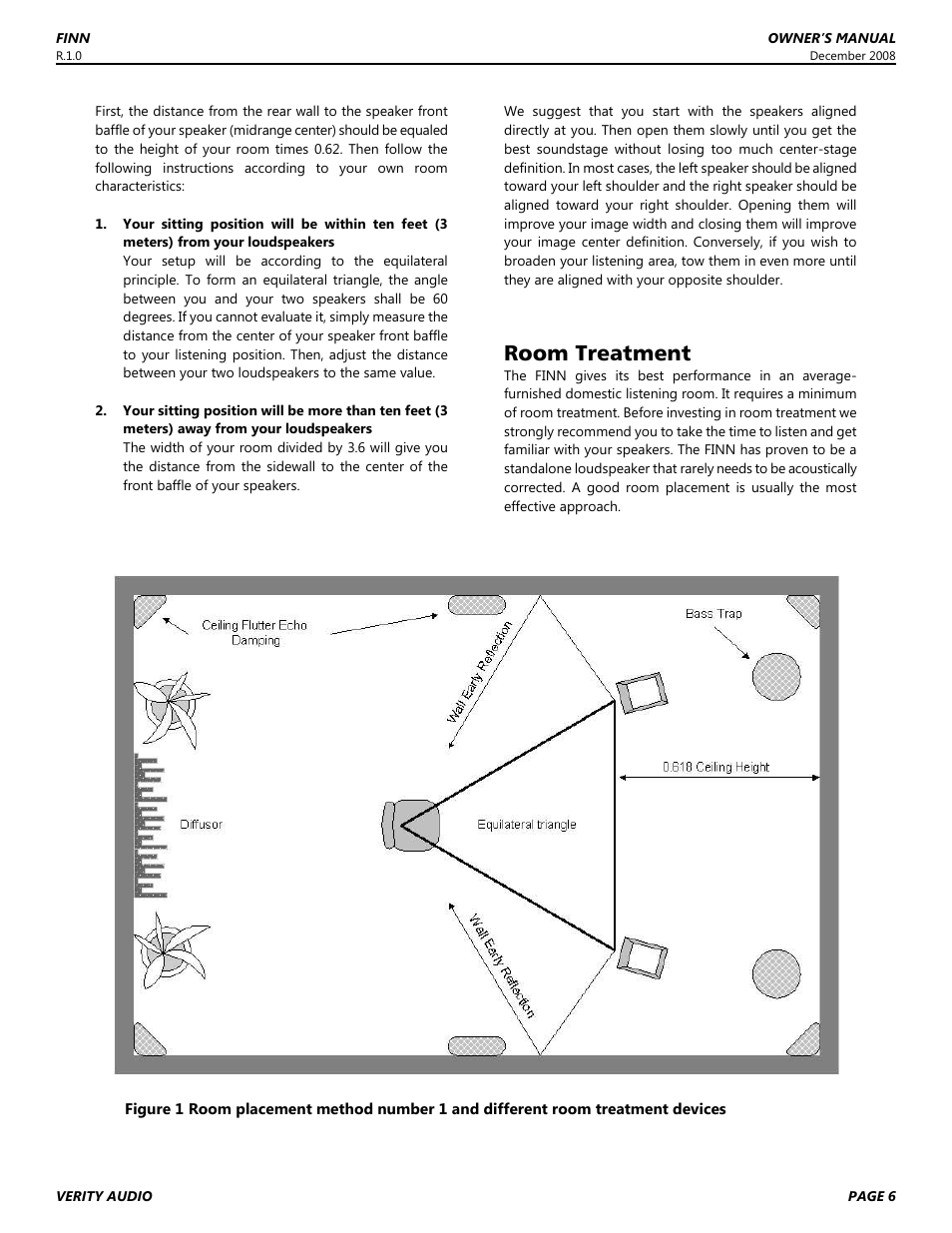 Room treatment | Verity Audio Finn User Manual | Page 6 / 12