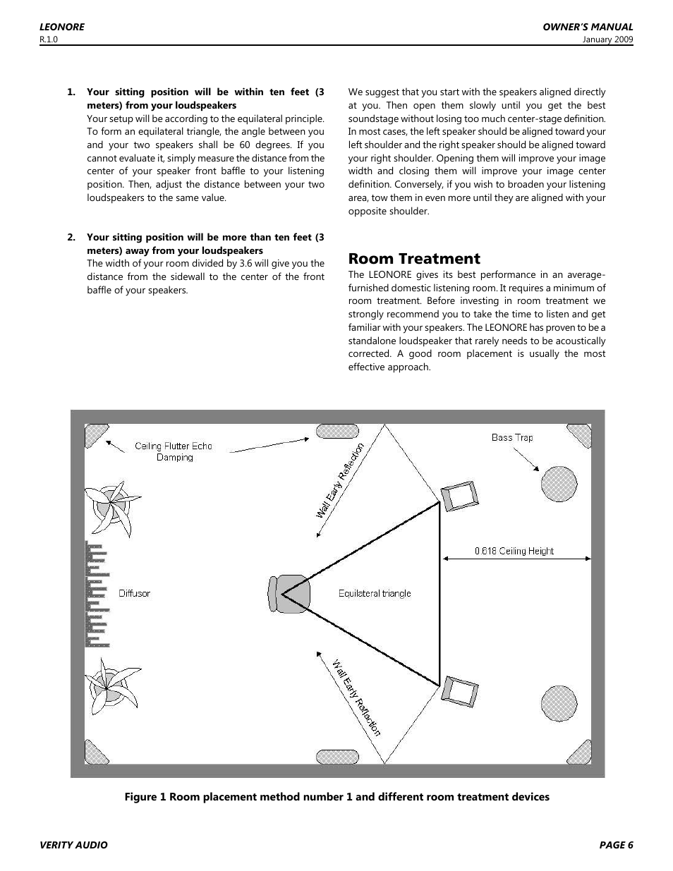 Room treatment | Verity Audio Leonore User Manual | Page 6 / 12