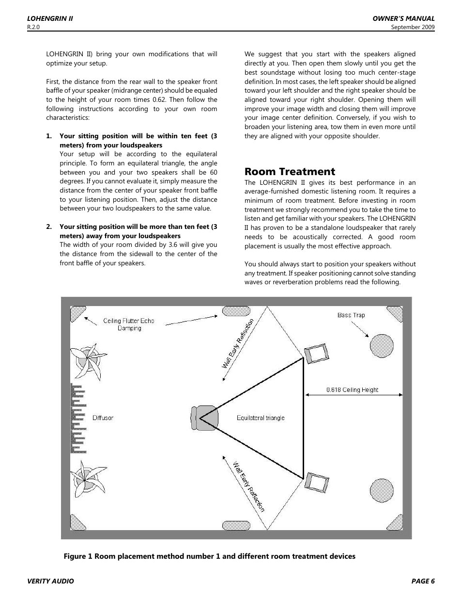 Room treatment | Verity Audio Lohengrin IIS User Manual | Page 6 / 12