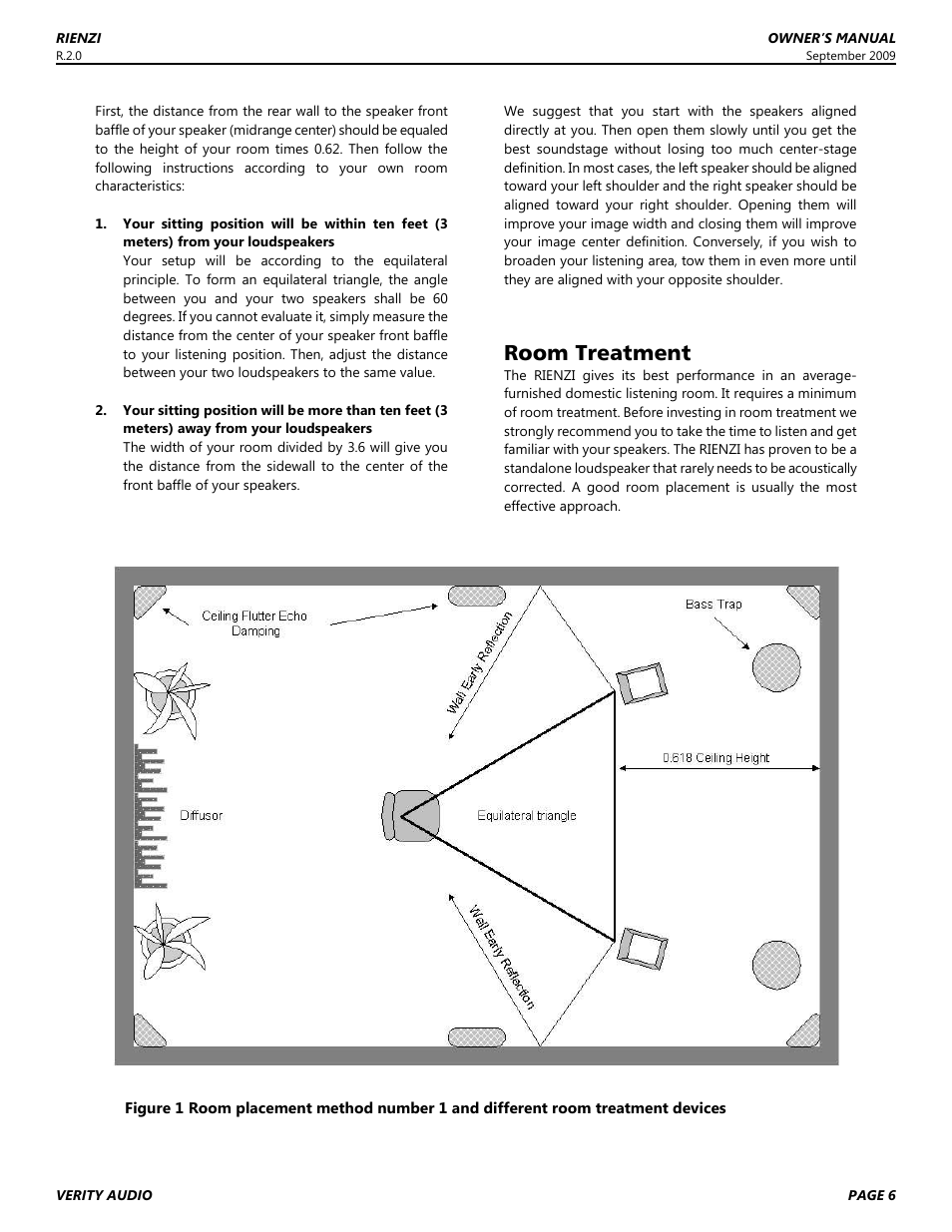 Room treatment | Verity Audio Rienzi User Manual | Page 6 / 12