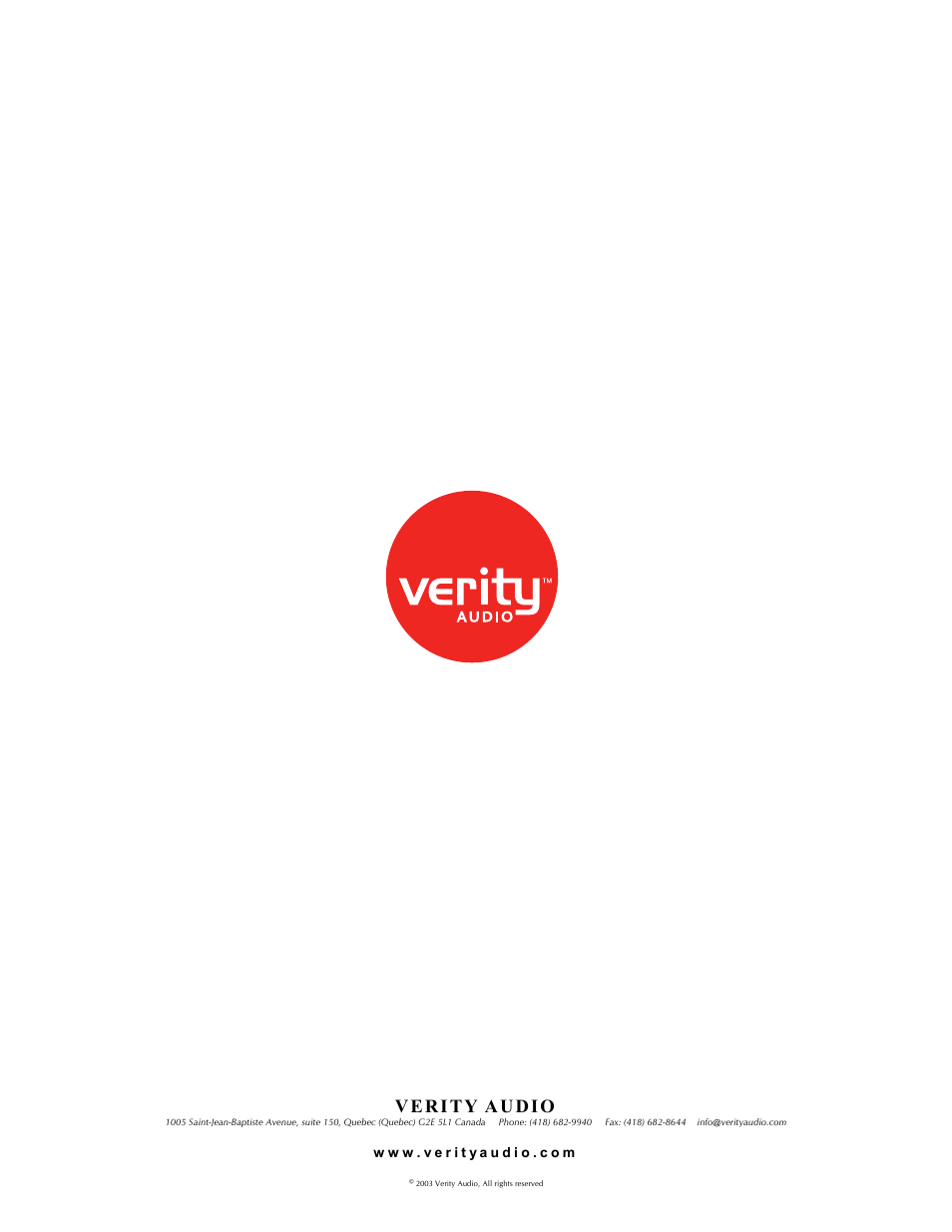 Ve rit y audio | Verity Audio Rocco User Manual | Page 13 / 13