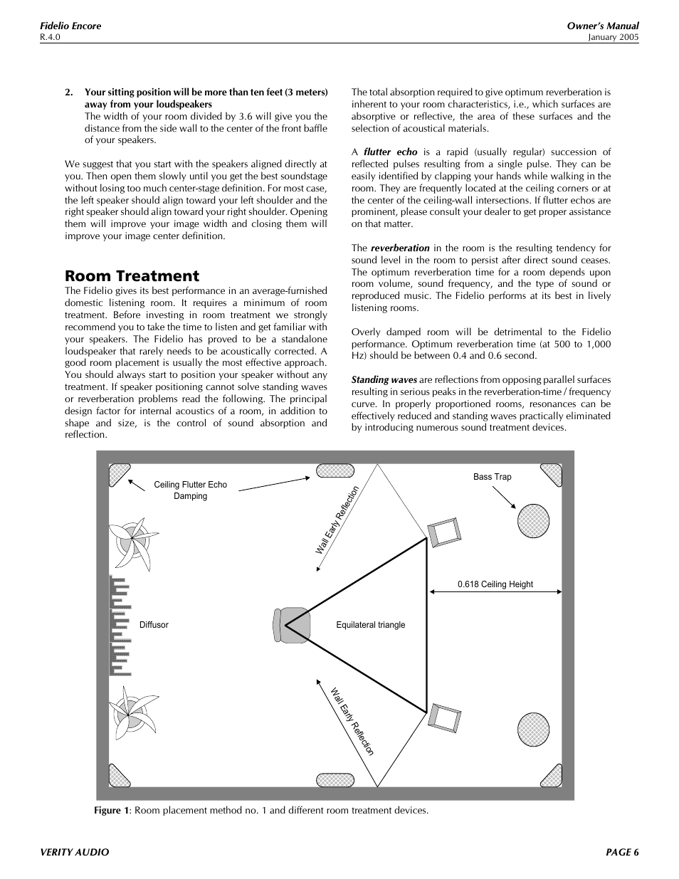 Room treatment | Verity Audio Fidelio User Manual | Page 6 / 10