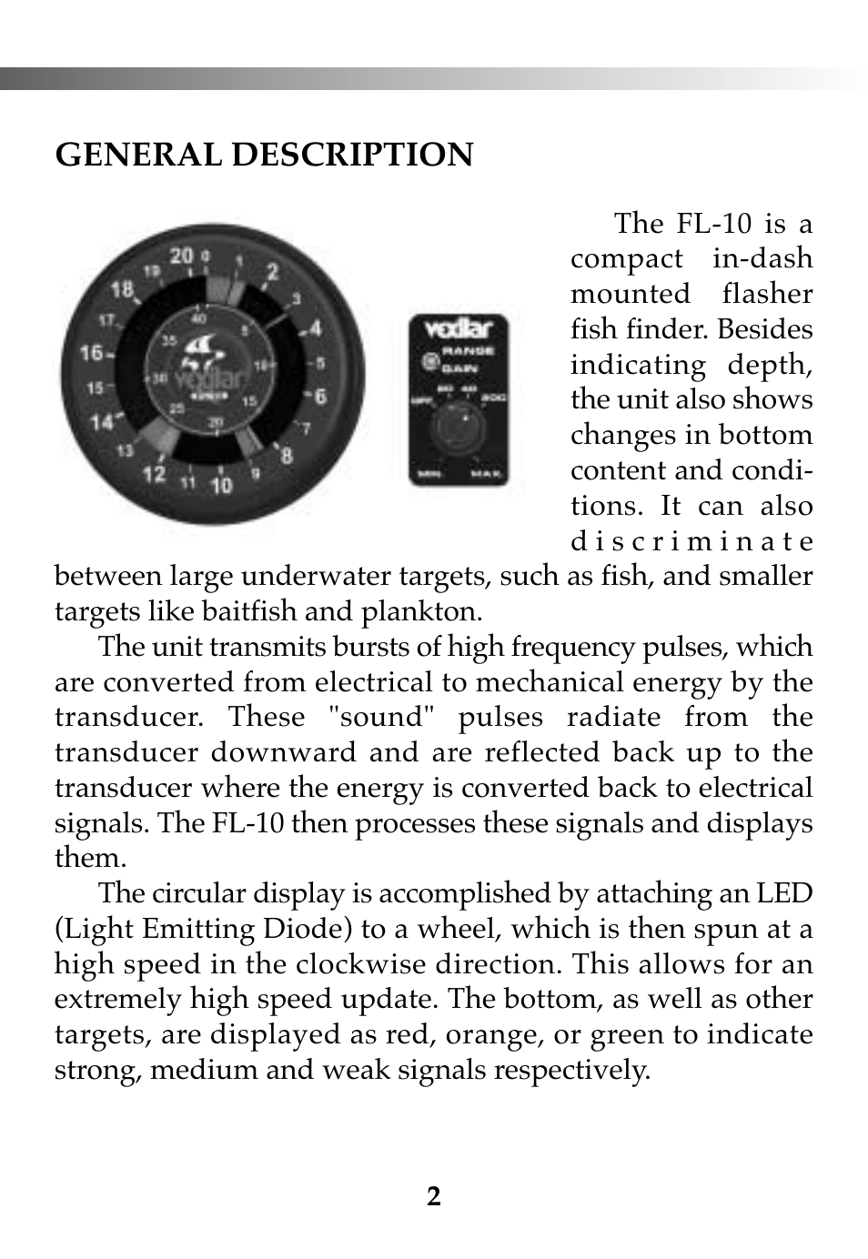 General description | Vexilar FL-10 User Manual | Page 2 / 24