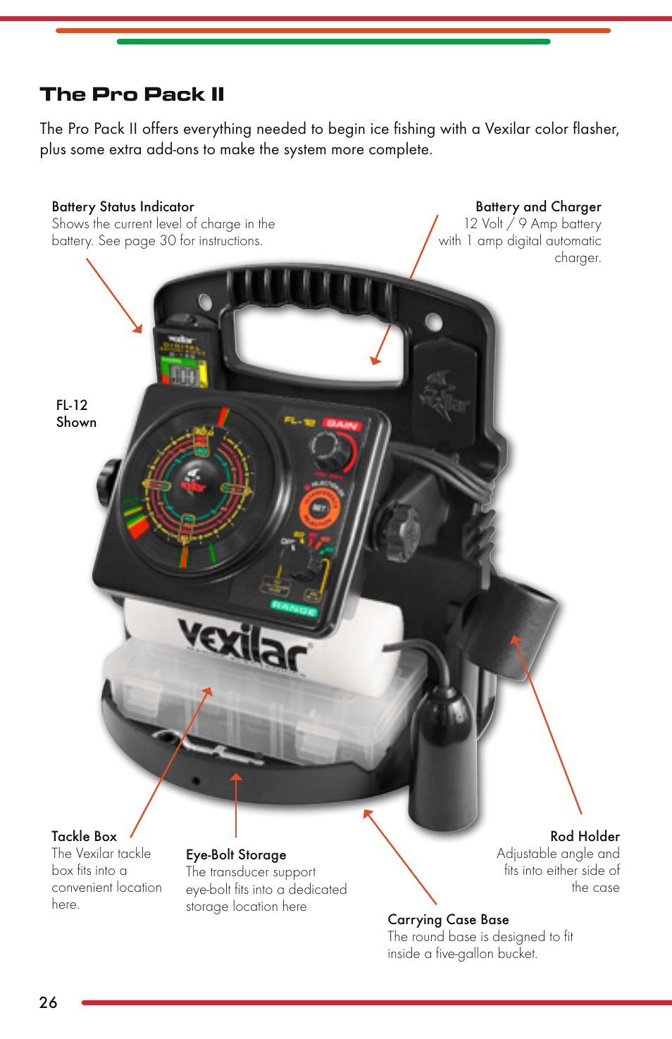 The pro pack ii | Vexilar FL-22 User Manual | Page 26 / 52