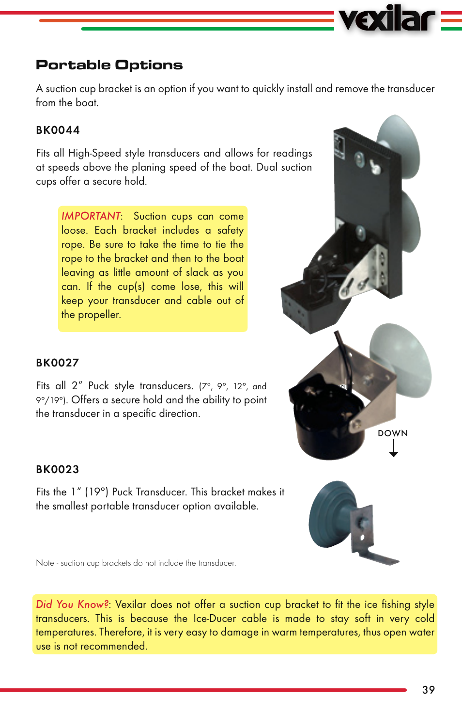 Portable options | Vexilar FL-22 User Manual | Page 39 / 52