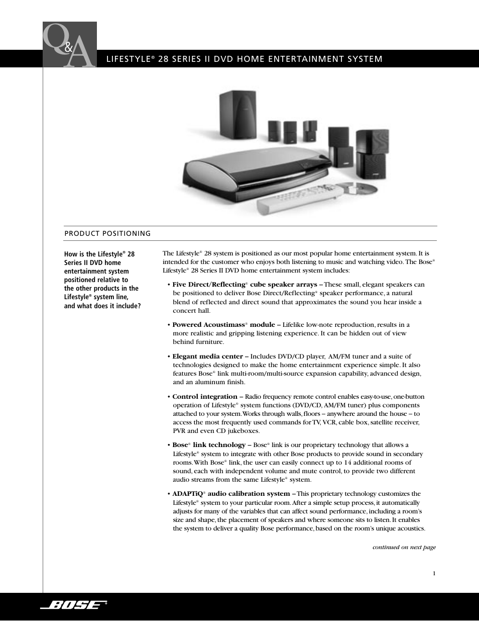 Bose 28 SERIES User Manual | 7 pages