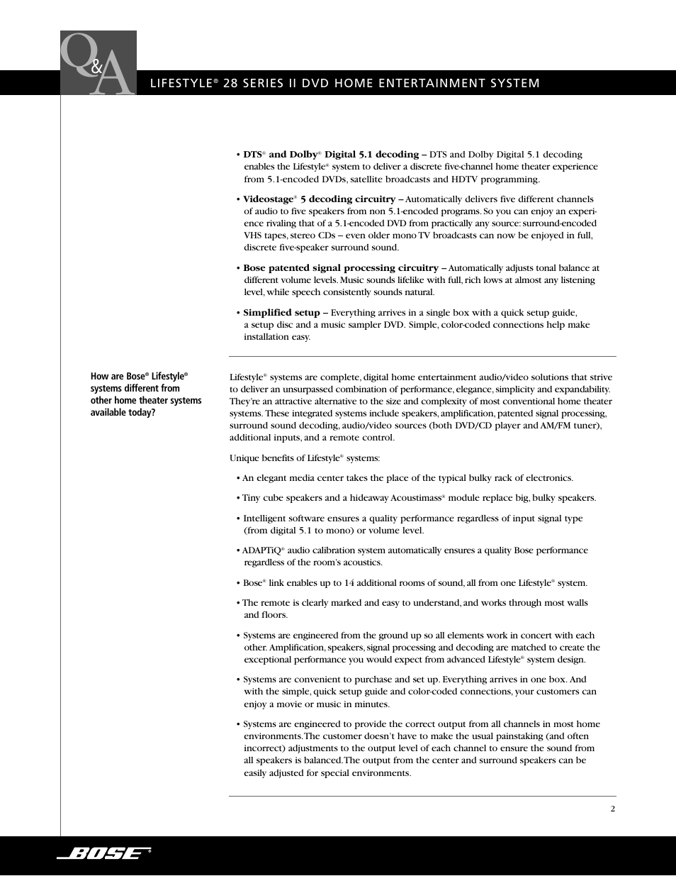 Bose 28 SERIES User Manual | Page 2 / 7