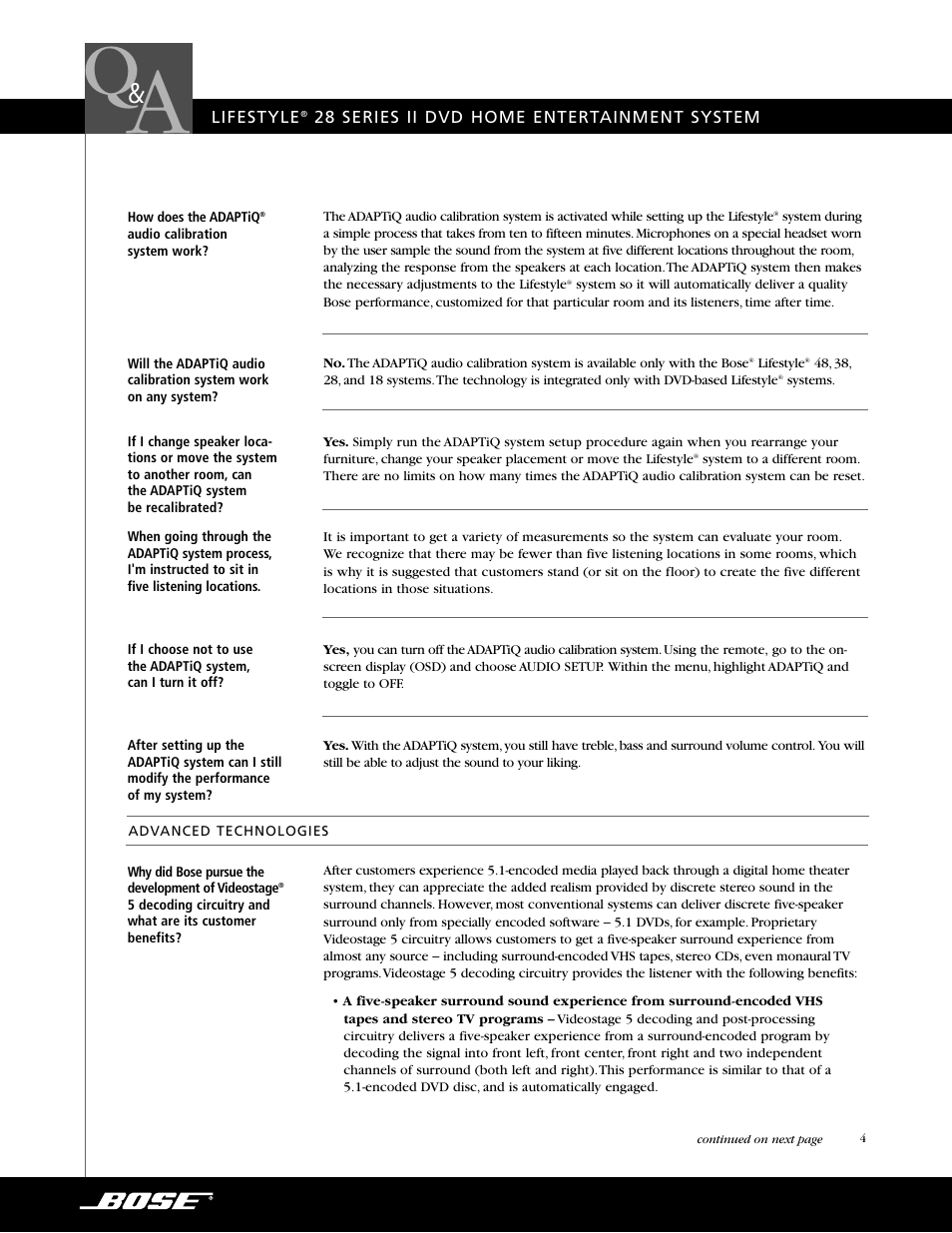 Bose 28 SERIES User Manual | Page 4 / 7
