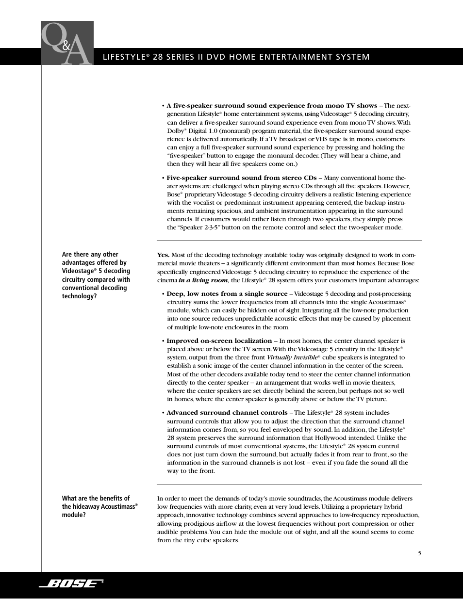 Bose 28 SERIES User Manual | Page 5 / 7