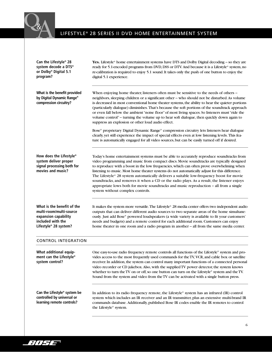 Bose 28 SERIES User Manual | Page 6 / 7