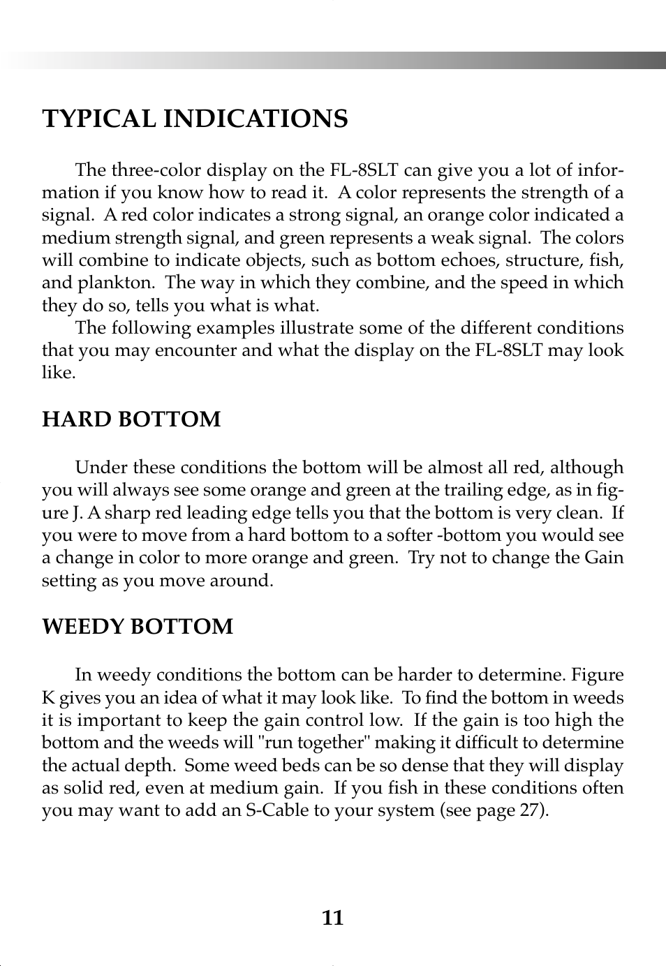 Typical indications | Vexilar FL-8SLT User Manual | Page 11 / 28