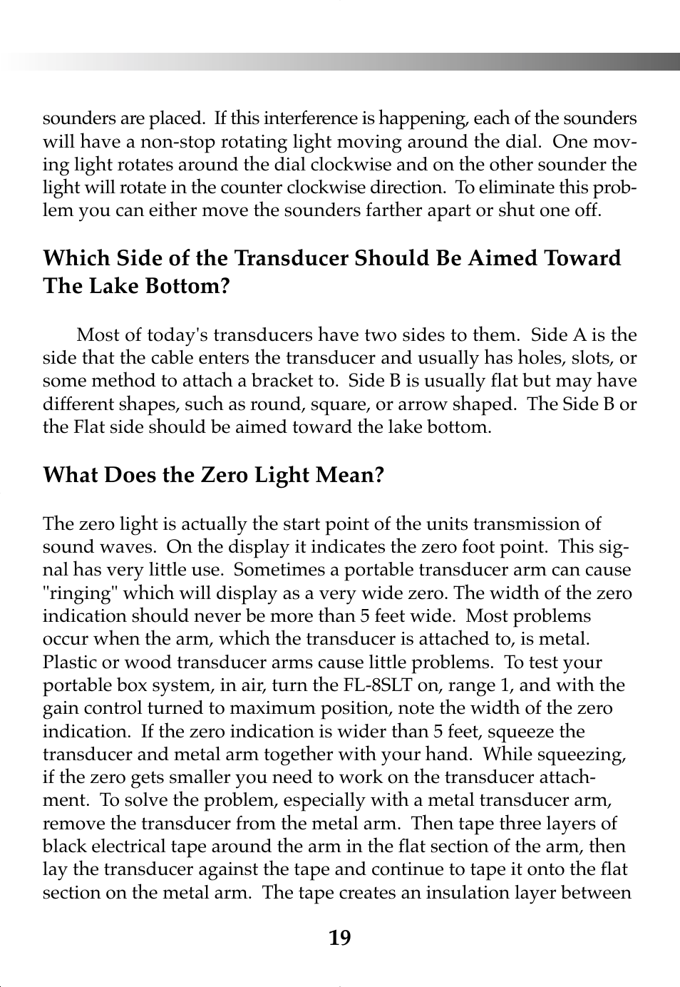 Vexilar FL-8SLT User Manual | Page 19 / 28