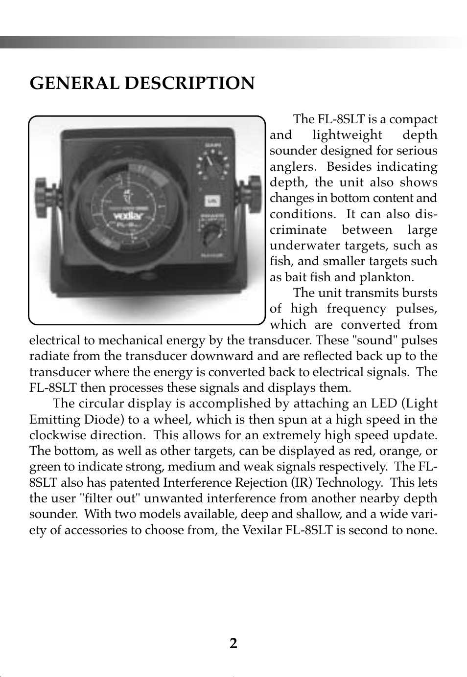 General description | Vexilar FL-8SLT User Manual | Page 2 / 28
