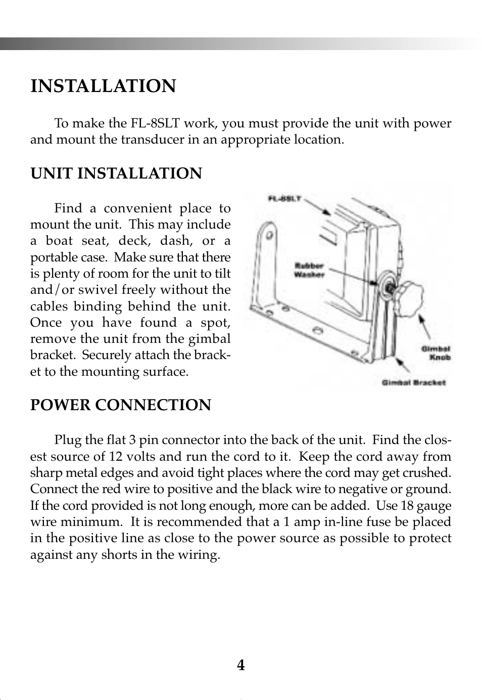 Installation | Vexilar FL-8SLT User Manual | Page 4 / 28