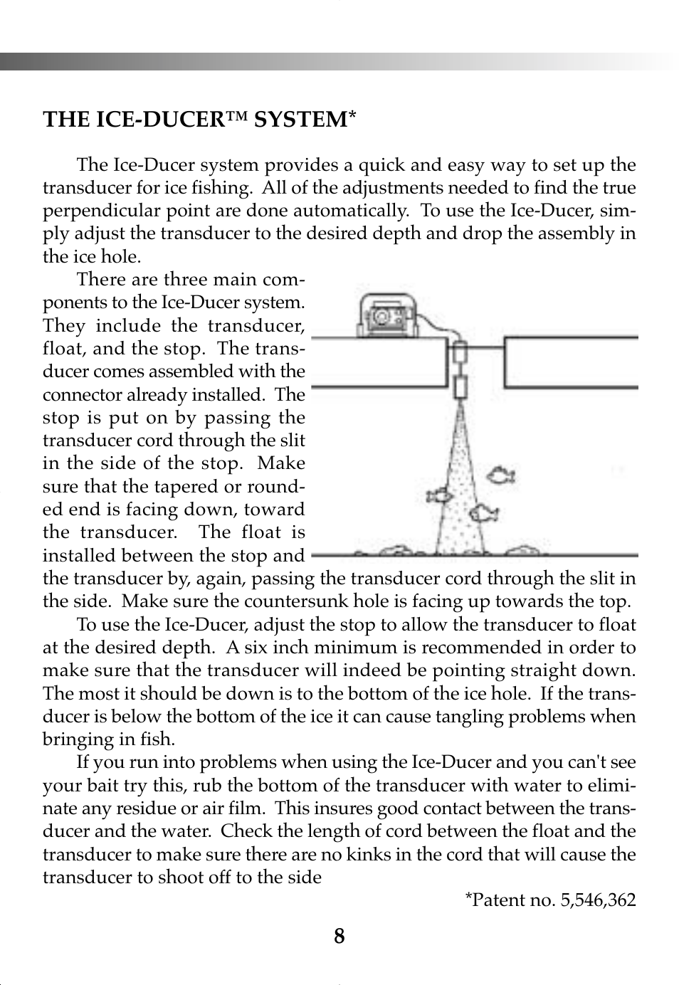 8the ice-ducer™ system | Vexilar FL-8SLT User Manual | Page 8 / 28
