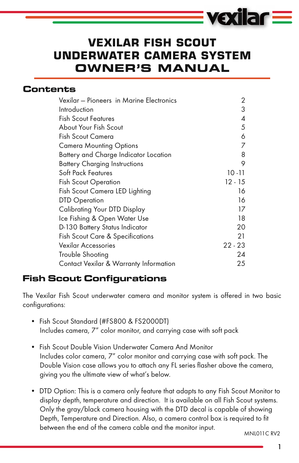 Vexilar Fish Scout 2013 User Manual | 28 pages