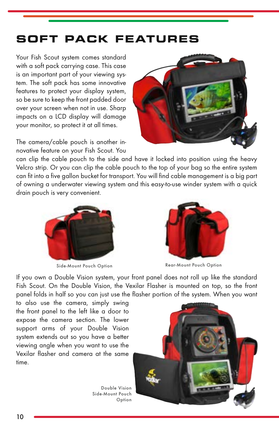 Soft pack features | Vexilar Fish Scout 2013 User Manual | Page 10 / 28