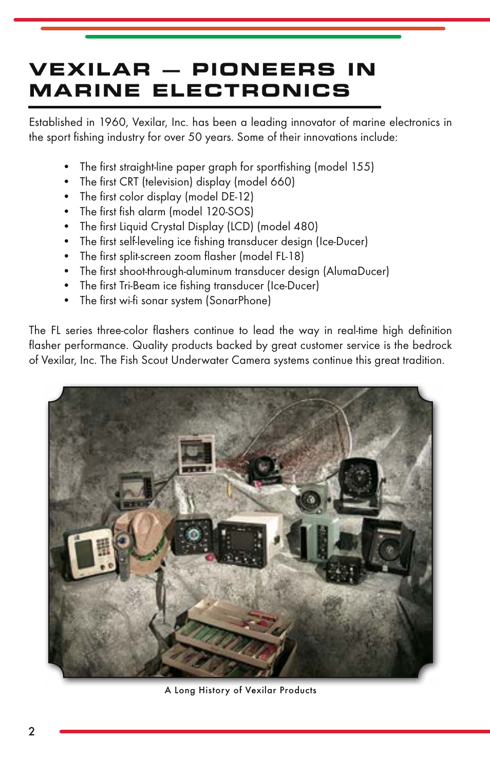 Vexilar — pioneers in marine electronics | Vexilar Fish Scout 2013 User Manual | Page 2 / 28