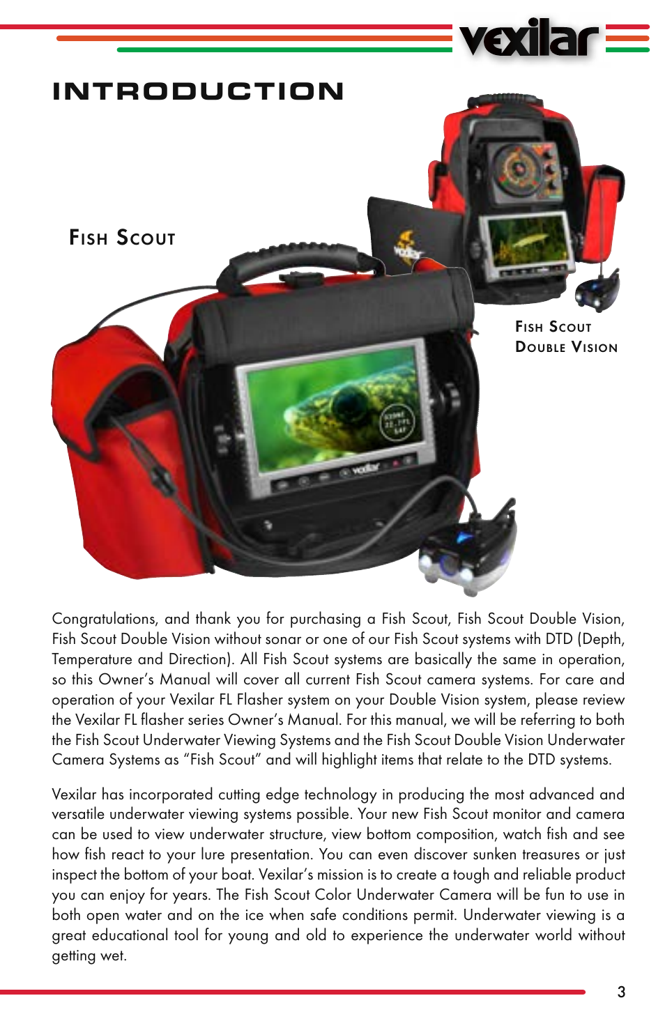 Introduction | Vexilar Fish Scout 2013 User Manual | Page 3 / 28