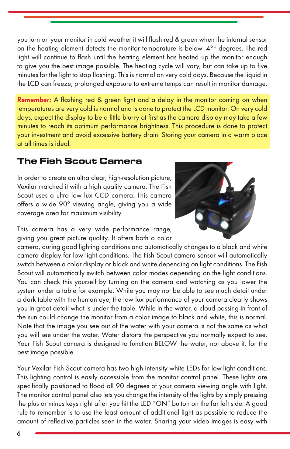 The fish scout camera | Vexilar Fish Scout 2013 User Manual | Page 6 / 28