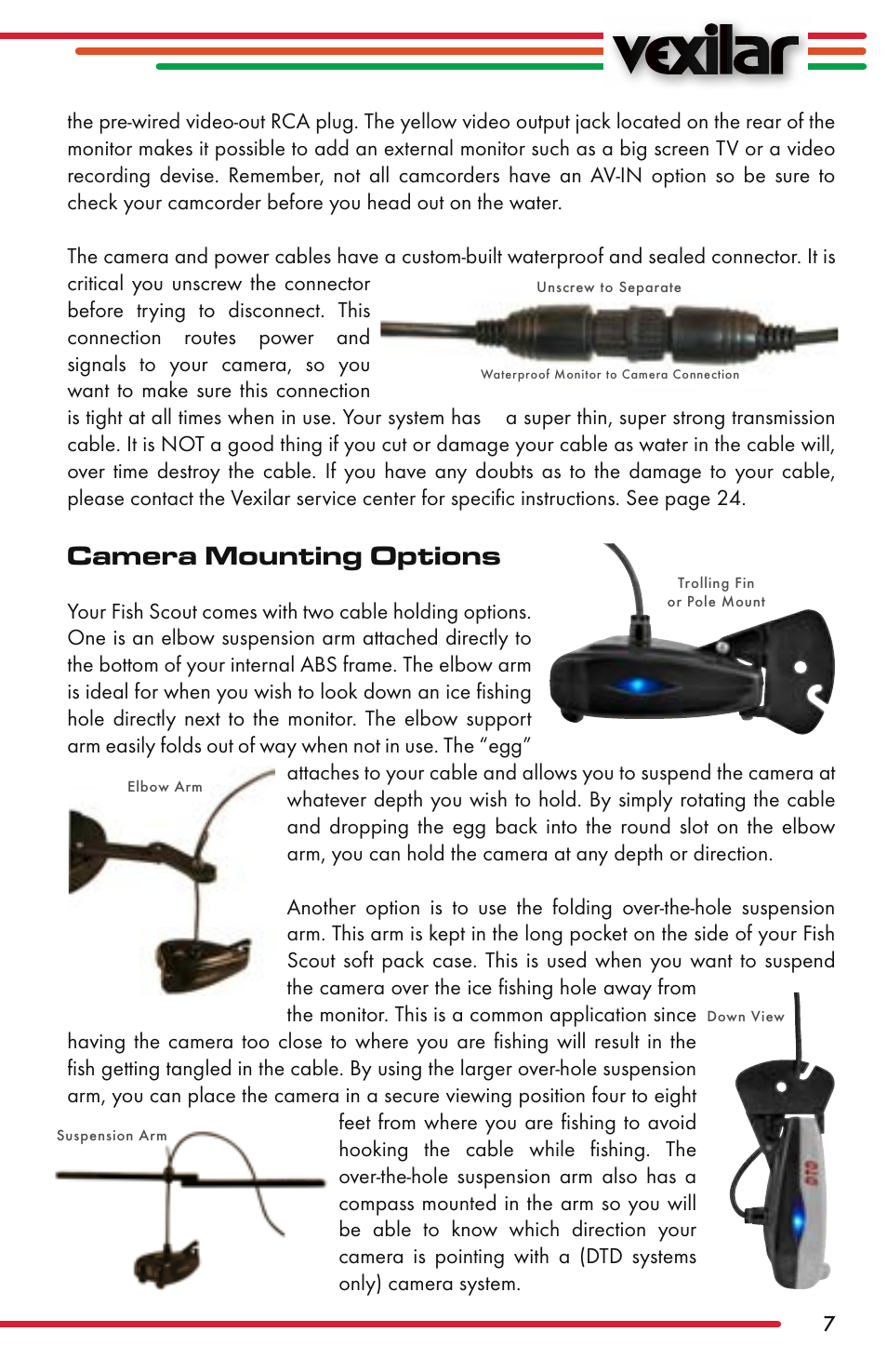 Camera mounting options | Vexilar Fish Scout 2013 User Manual | Page 7 / 28