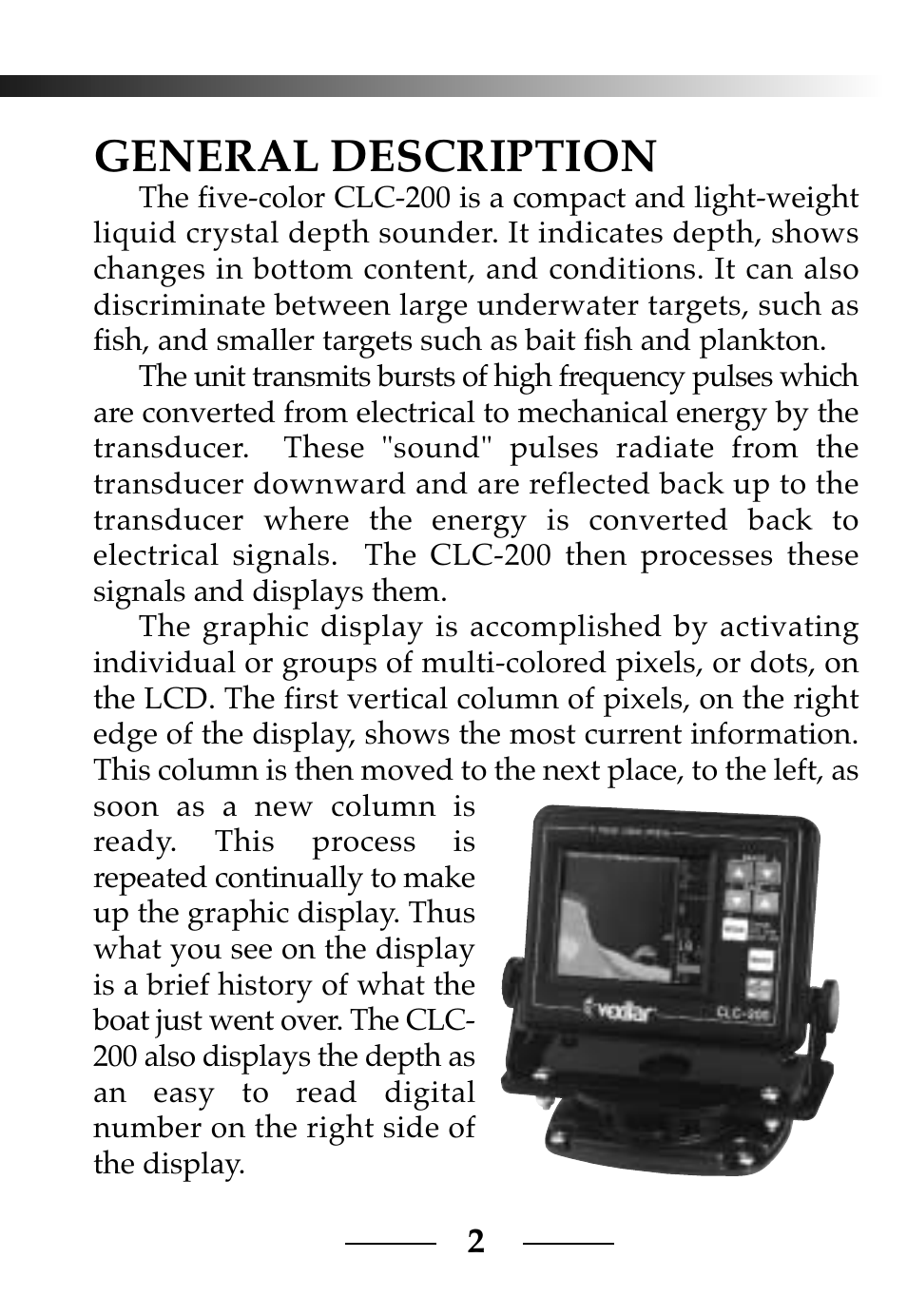 General description | Vexilar CLC-200 User Manual | Page 2 / 32