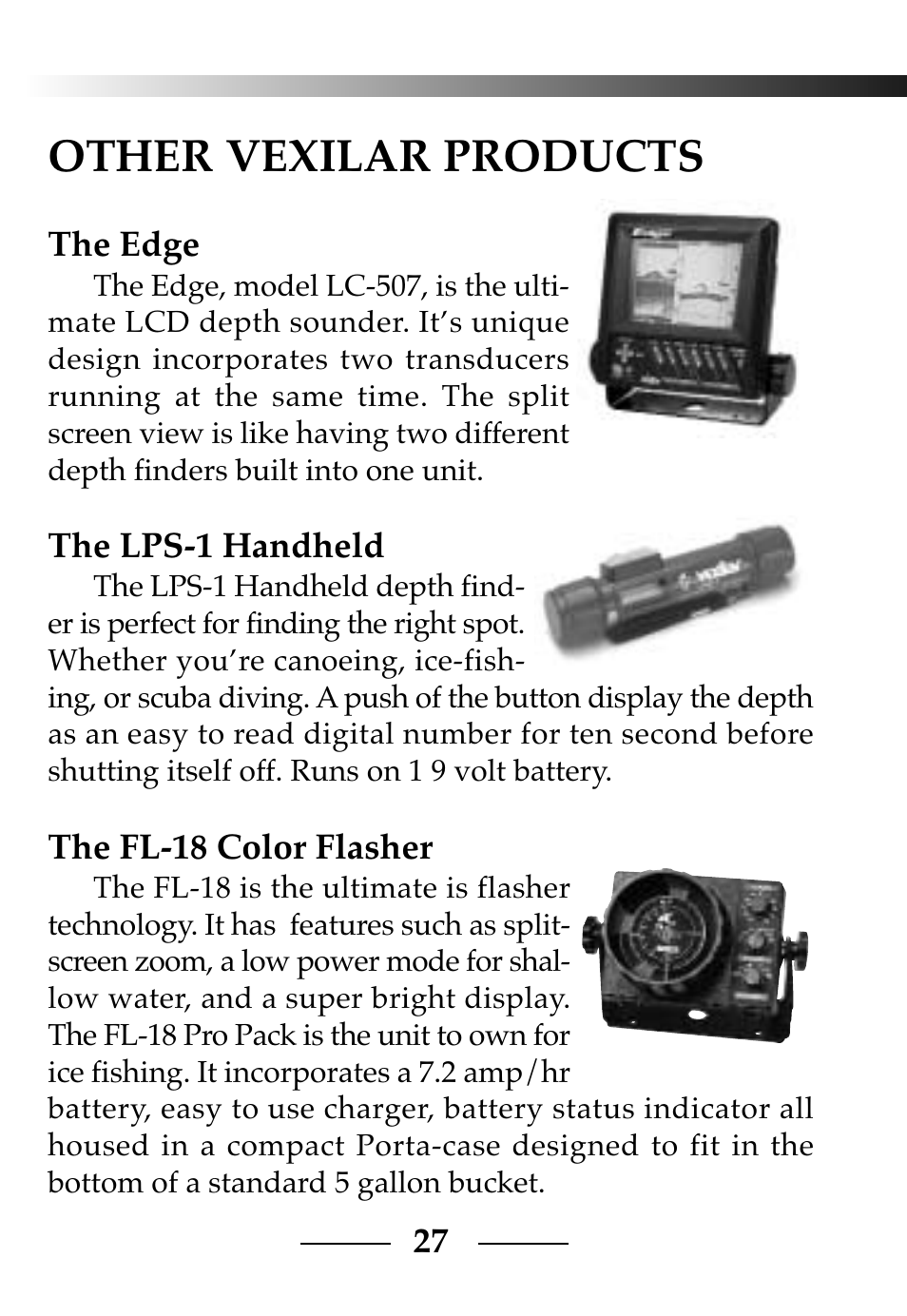 Other vexilar products | Vexilar CLC-200 User Manual | Page 27 / 32