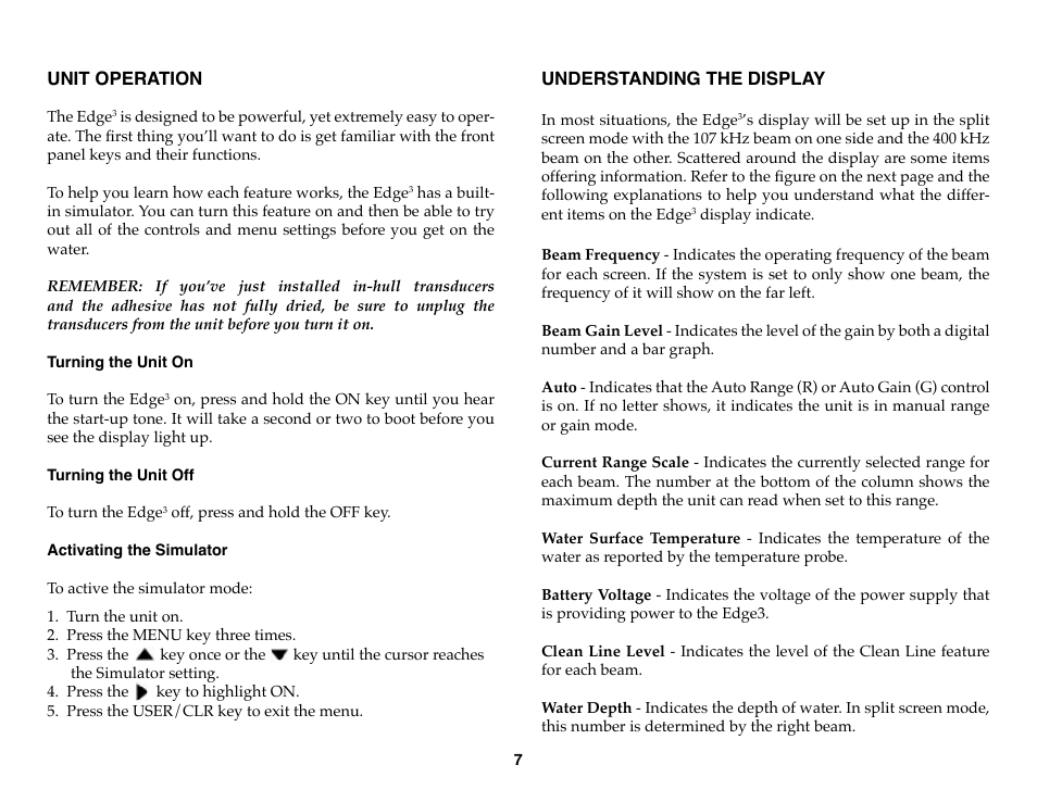 Vexilar Edge 3 User Manual | Page 7 / 16