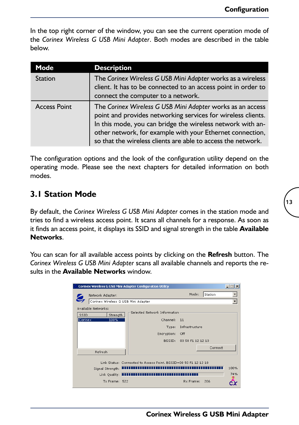 1 station mode | Corinex Global ETS 300-826 User Manual | Page 16 / 38