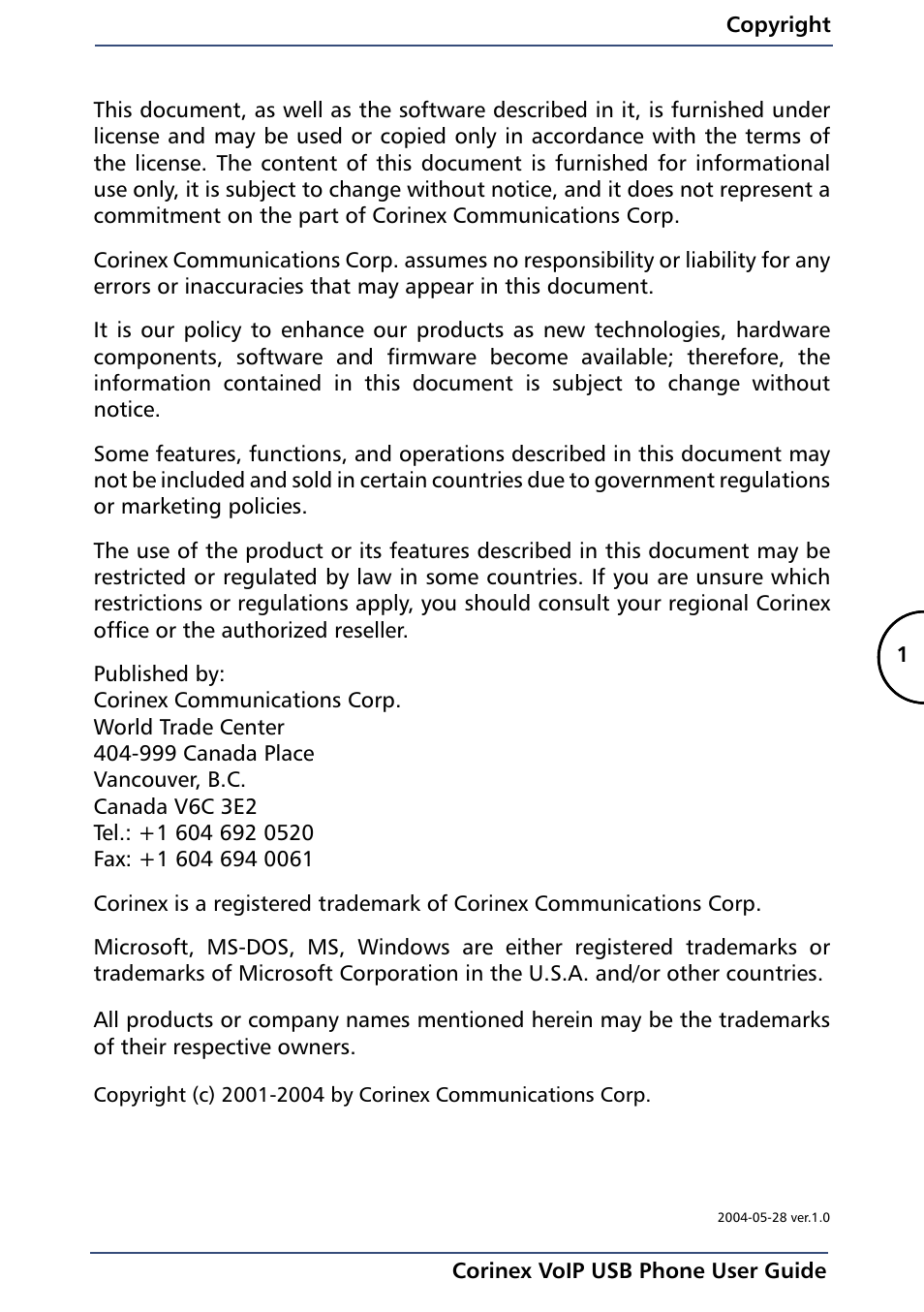 Corinex Global VoIP USB Phone User Manual | Page 4 / 40