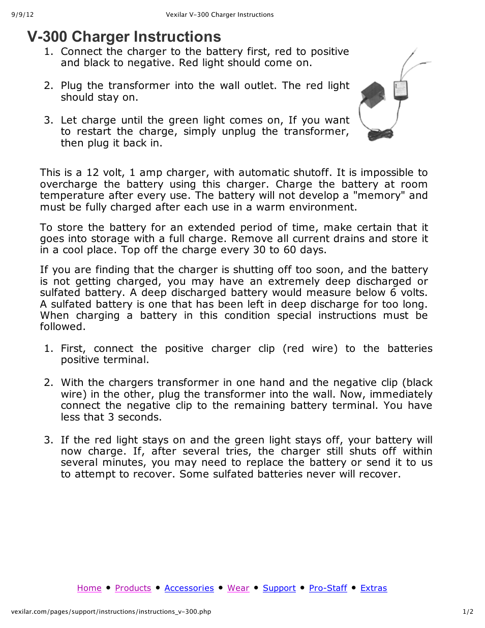 Vexilar V-300 User Manual | 2 pages