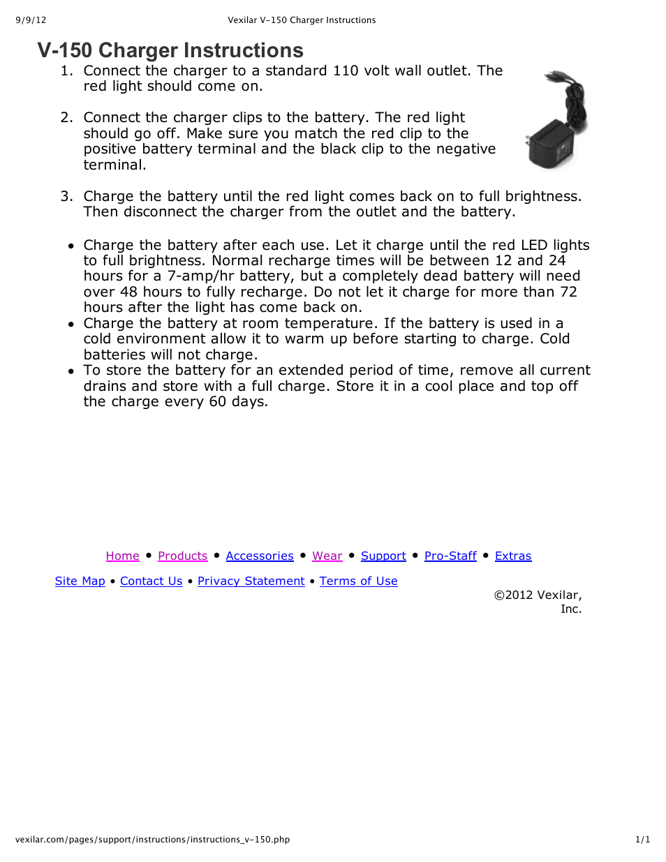 Vexilar V-150 User Manual | 1 page