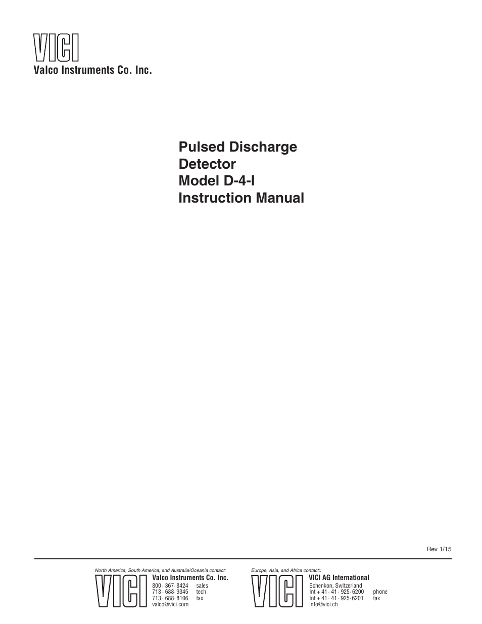 VICI D-4-I User Manual | 28 pages