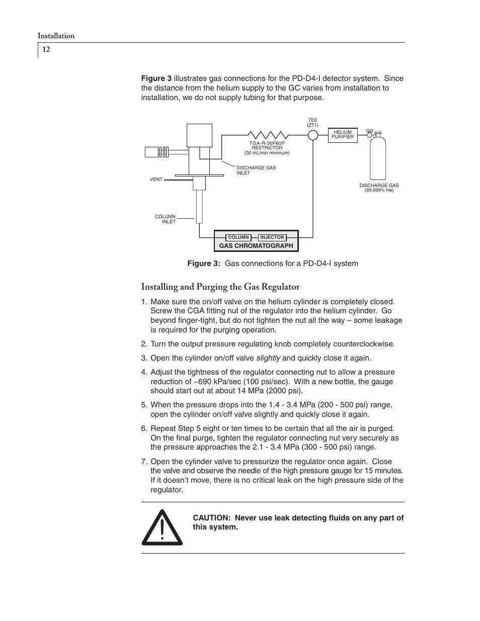 Installing and purging the gas regulator | VICI D-4-I User Manual | Page 16 / 28