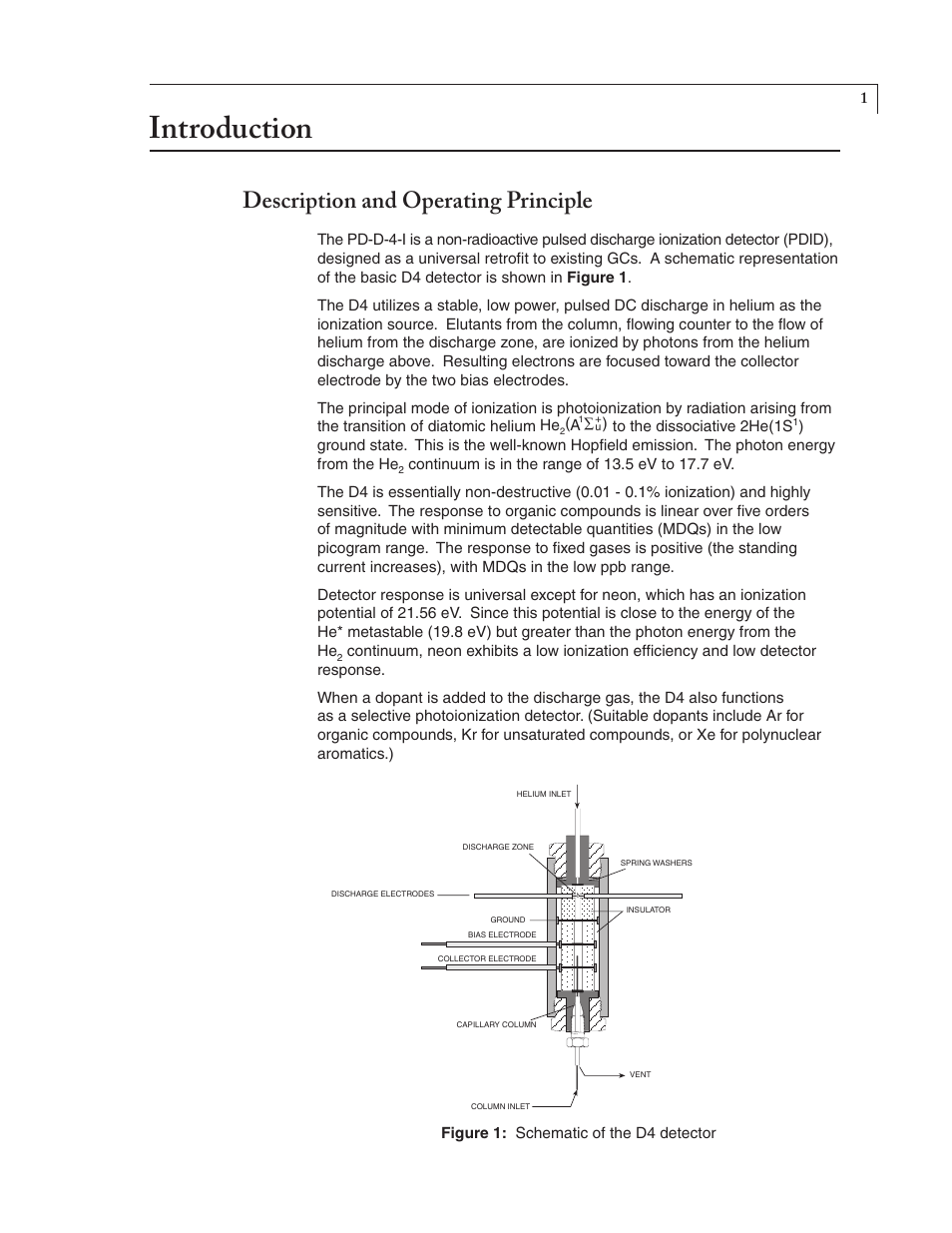 Introduction, Description and operating principle | VICI D-4-I User Manual | Page 5 / 28