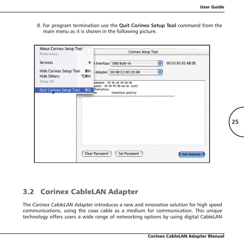 2 corinex cablelan adapter | Corinex Global MAC OS X User Manual | Page 28 / 35