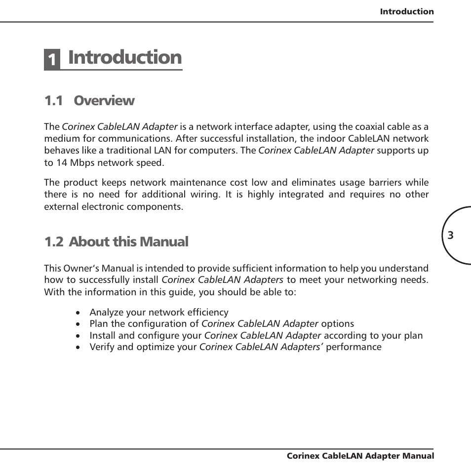 1 introduction, 1 overview, 2 about this manual | Introduction | Corinex Global MAC OS X User Manual | Page 6 / 35