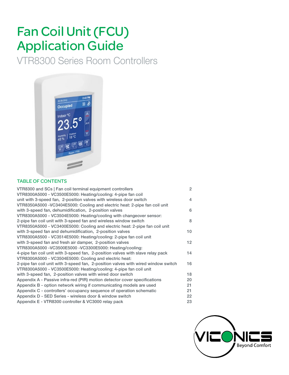 Viconics VTR8300 Line Voltage Application Guide User Manual | 23 pages