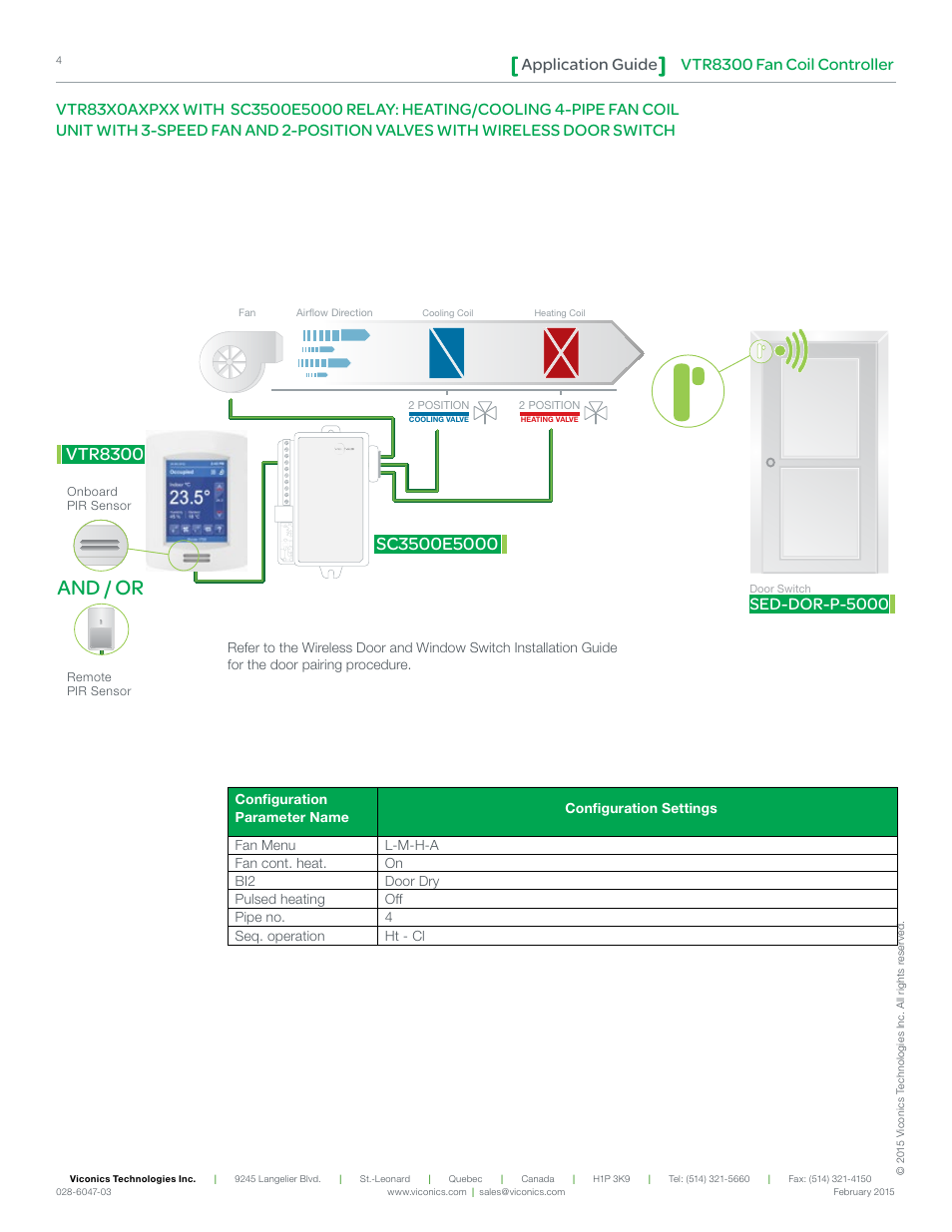 And / or, Vtr8300, Vtr8300 fan coil controller application guide | Sed-dor-p-5000 | Viconics VTR8300 Line Voltage Application Guide User Manual | Page 4 / 23