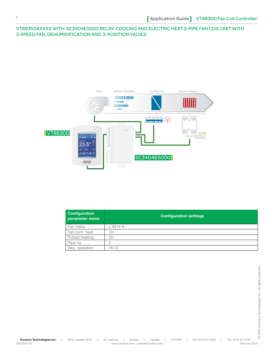 Vtr8300, Vtr8300 fan coil controller application guide | Viconics VTR8300 Line Voltage Application Guide User Manual | Page 6 / 23