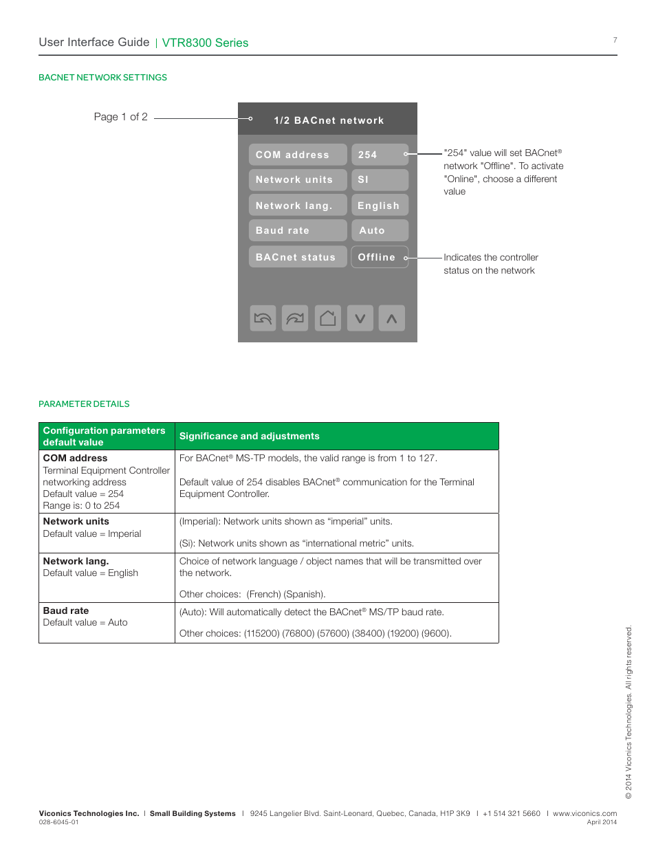 Vtr8300 series, User interface guide | Viconics VTR8300 Line Voltage User Interface Guide User Manual | Page 7 / 32