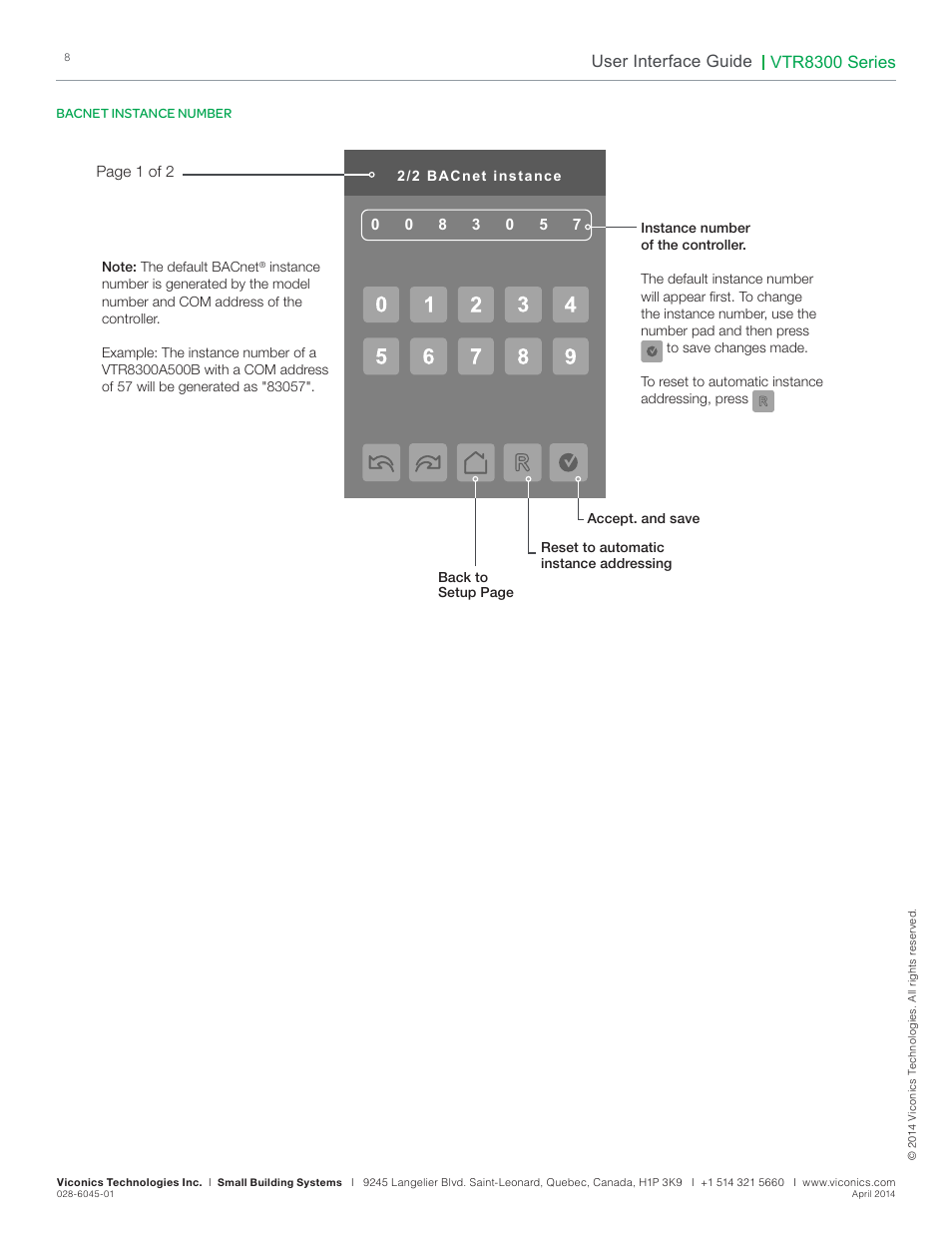 Vtr8300 series, User interface guide | Viconics VTR8300 Line Voltage User Interface Guide User Manual | Page 8 / 32