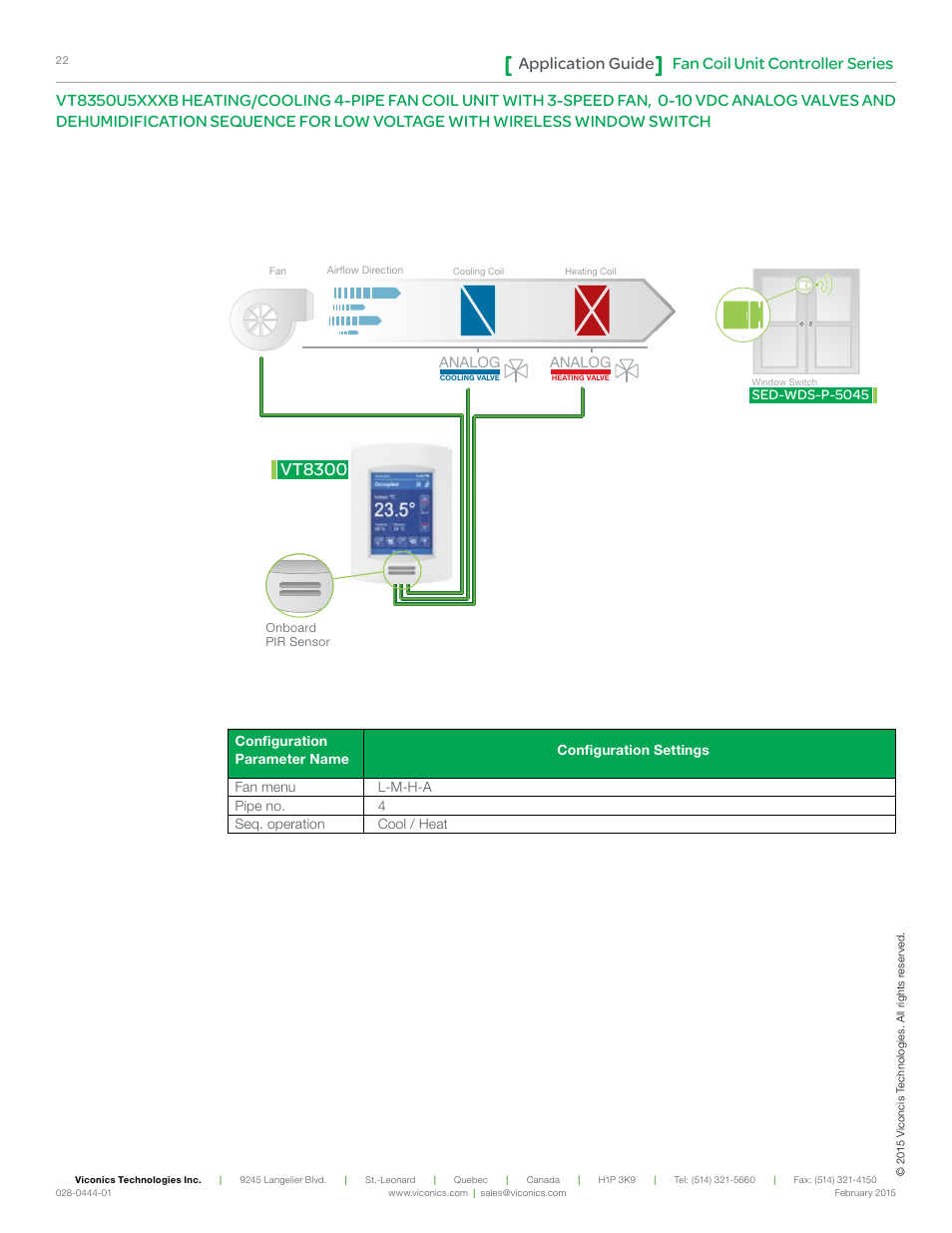 Vt8300, Fan coil unit controller series application guide | Viconics VT8300 Low Voltage Application Guide User Manual | Page 22 / 64