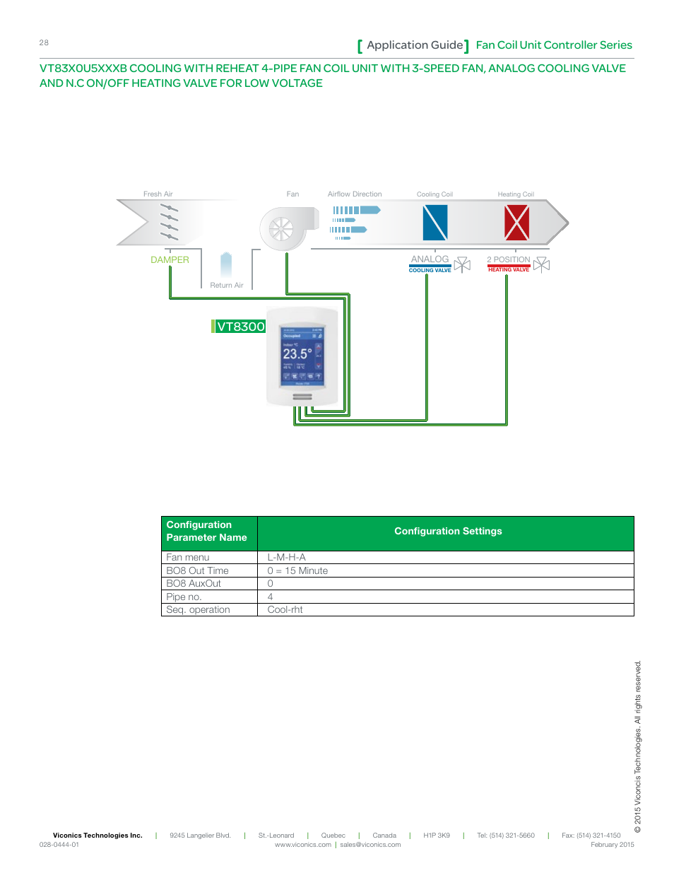 Vt8300, Fan coil unit controller series application guide | Viconics VT8300 Low Voltage Application Guide User Manual | Page 28 / 64