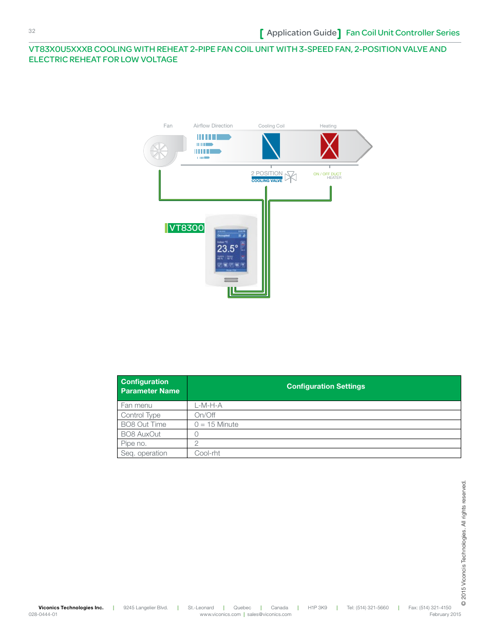 Vt8300, Fan coil unit controller series application guide | Viconics VT8300 Low Voltage Application Guide User Manual | Page 32 / 64